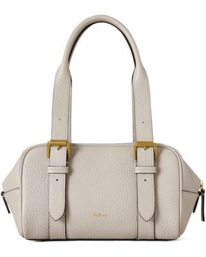 Mulberry Small Leather Boston Shoulder Bag - Gray