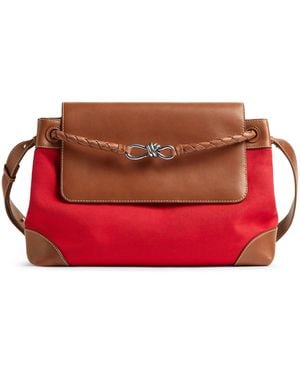 Bottega Veneta Large Canvas Andiamo Messenger Bag - Red