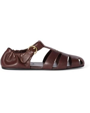 Miu Miu Nappa Leather Fisherman Sandals - Brown