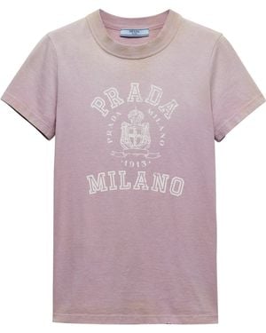 Prada Cotton Logo T-Shirt - Purple