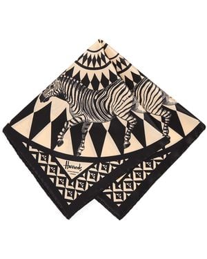 Harrods Silk Zebra Print Scarf - Metallic