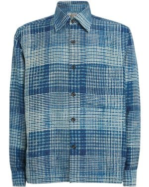 Kartik Research Silk Check Shirt - Blue