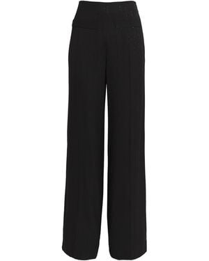 Sandro Sequin-Pinstripe Wide-Leg Pants - Black