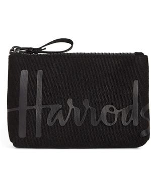Harrods Cotton Logo Coin Purse - Black