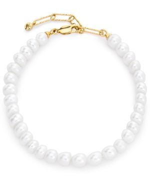 Monica Vinader Vermeil And Pearl Nomade Bracelet - White