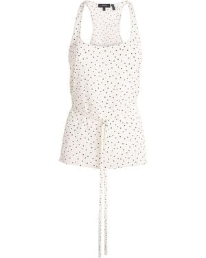 Theory Silk-Blend Polka-Dot Tank Top - White