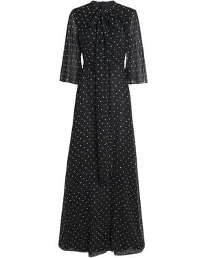 Giambattista Valli Silk-Georgette Tie-Neck Maxi Dress - Black