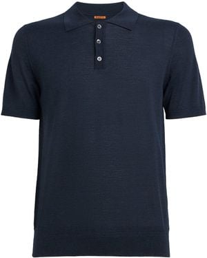 Barena Extrafine Merino Polo Shirt - Blue