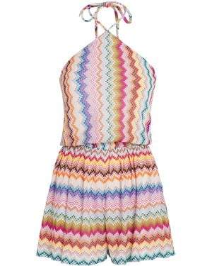 Missoni Zigzag Halter Playsuit - White