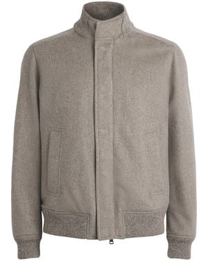 Paul & Shark Cashmere Felt Bomber Jacket - Gray
