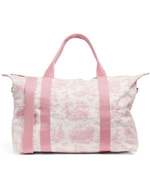Harrods Toile Foldable Overnight Bag - Pink