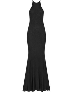 Tom Ford Rib-Knit Micro Sequin Maxi Dress - Black