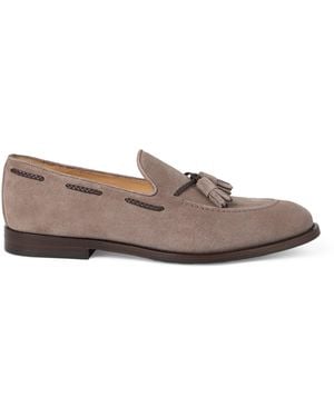Brunello Cucinelli Suede Tassel Loafers - Brown