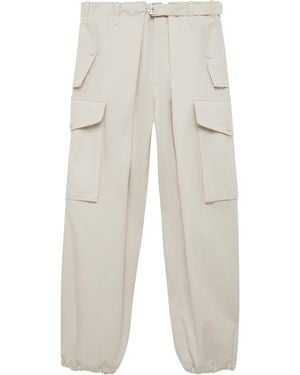 Loewe Cotton-Silk Cargo Pants - White