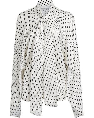 Stella McCartney Satin Polka-Dot Blouse - White