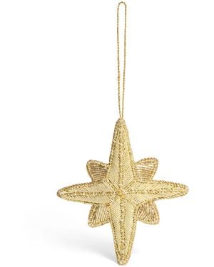 Harrods Beaded Star Tree Decoration - Metallic