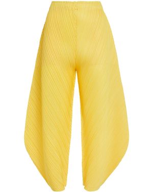 Pleats Please Issey Miyake Thicker Bottoms 1 Trousers - Yellow