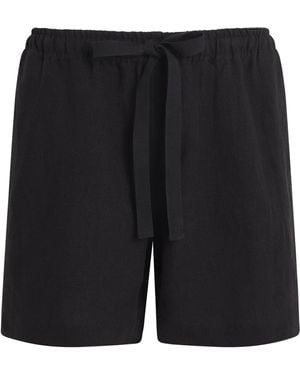 Commas Linen Lounge Shorts - Black