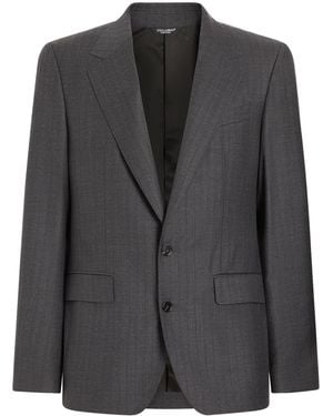 Dolce & Gabbana Virgin Wool Pinstripe Blazer - Black