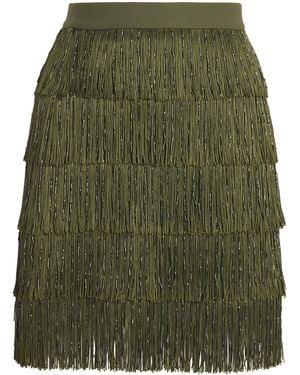 Weekend by Maxmara Fringed Mini Skirt - Green