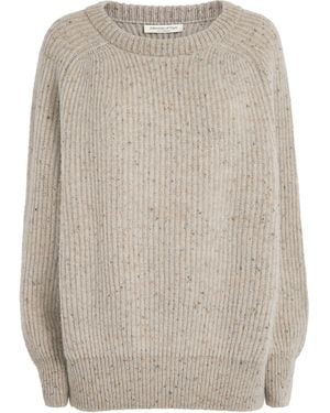 Johnstons of Elgin Donegal Cashmere Ribbed Norah Jumper - Grey