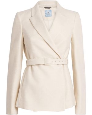 Colombo Cashmere Belted Double-Breasted Blazer - Natural
