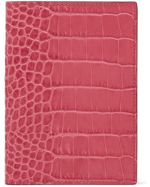 Smythson Leather Mara Passport Cover - Pink