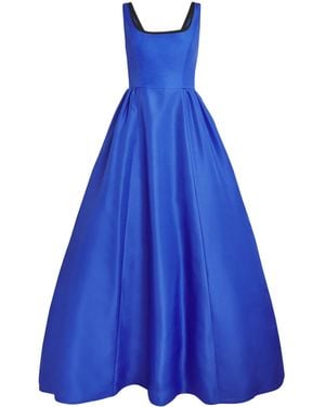 Carolina Herrera Silk Sleeveless Gown - Blue