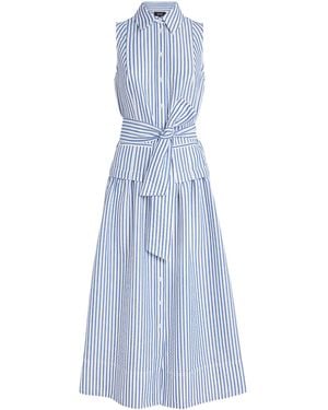 ME+EM Stripe Maxi Shirt Dress - Blue