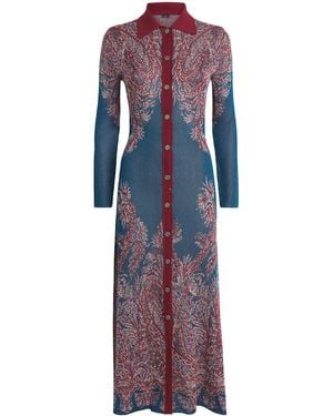 Etro Jacquard Maxi Cardigan - Purple
