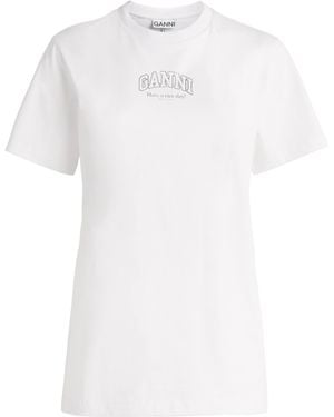 Ganni Cotton Logo T-Shirt - White
