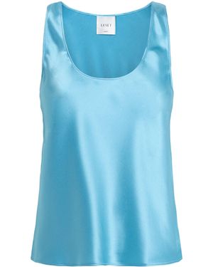 Leset Satin Barb Tank Top - Blue