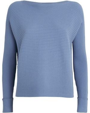 MAX&Co. Ribbed Boat-Neck Jumper - Blue