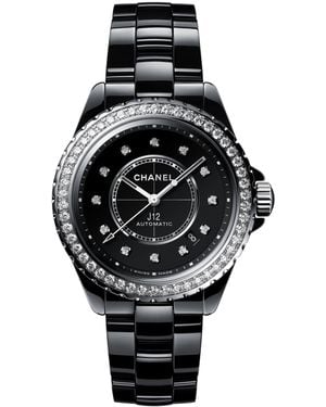 CHANEL Ceramic, Steel And Diamond J12 Calibre 12.1 Watch - Black