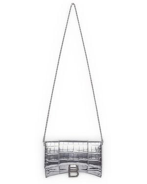 Balenciaga Hourglass Chain Wallet - White