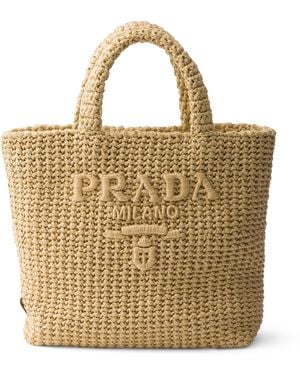 Prada Small Crochet Tote Bag - Metallic