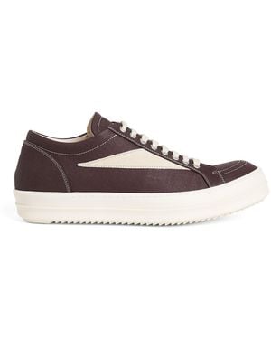 Rick Owens Drkshdw Waxed Canvas Vintage Low-Top Sneakers - Brown