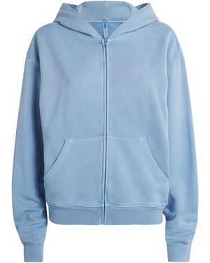 Skims French Terry Zip-Up Hoodie - Blue