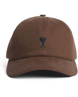 Ami Paris Embroidered Logo Baseball Cap - Brown