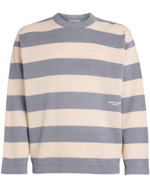 Stone Island Cotton-Linen Stripe T-Shirt - Grey