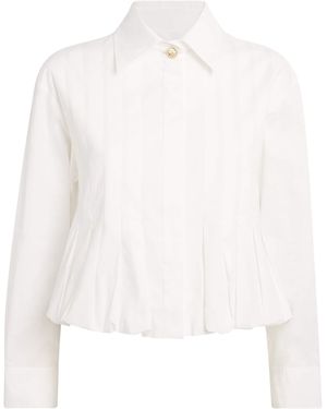 Sandro Cotton Pleated Shirt - White