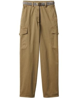 Miu Miu Cotton Belted Cargo Pants - Green