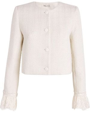 Alice + Olivia Tweed Millie Jacket - White