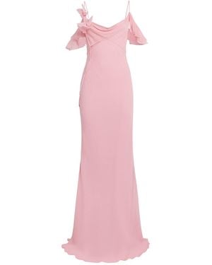 Self-Portrait Flower Georgette Maxi Dress - Pink