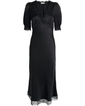 RIXO London Satin Annina Midi Dress - Black