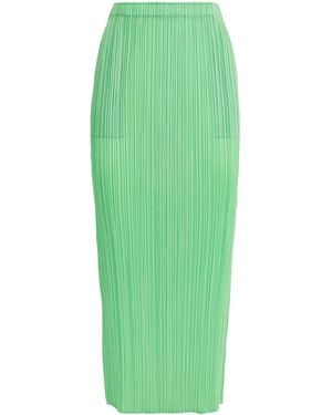Pleats Please Issey Miyake New Colorful Basics 4 Midi Skirt - Green