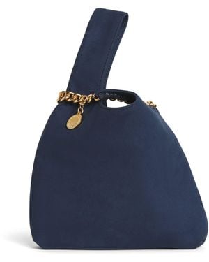 Stella McCartney Faux Suede Falabella Wristlet Clutch Bag - Blue
