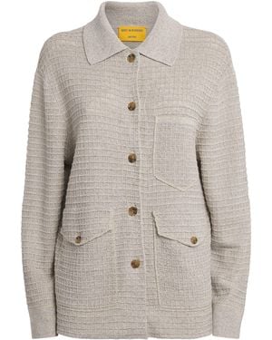 Guest In Residence Linen-Silk Waffle Jacket - Gray