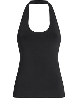 Theory Ribbed Halterneck Top - Black