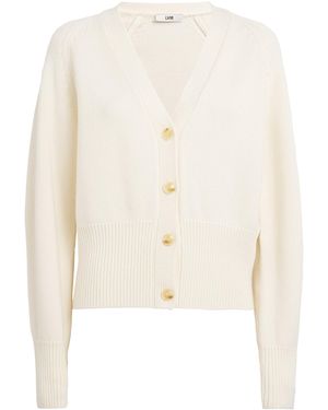 LVIR Wool-Cashmere V-Neck Cardigan - White